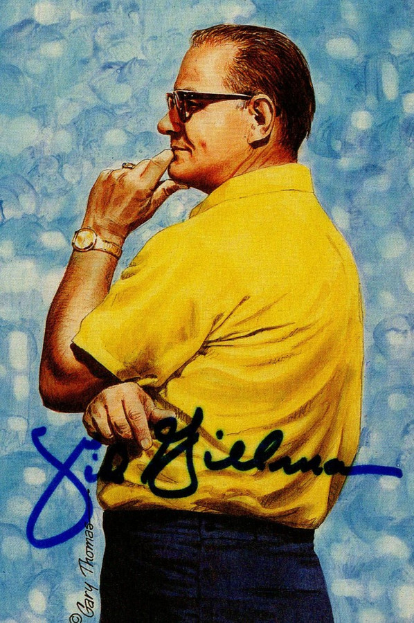 Sid Gillman Signed Autographed Postcard Goal Line Art Chargers JSA AG39685