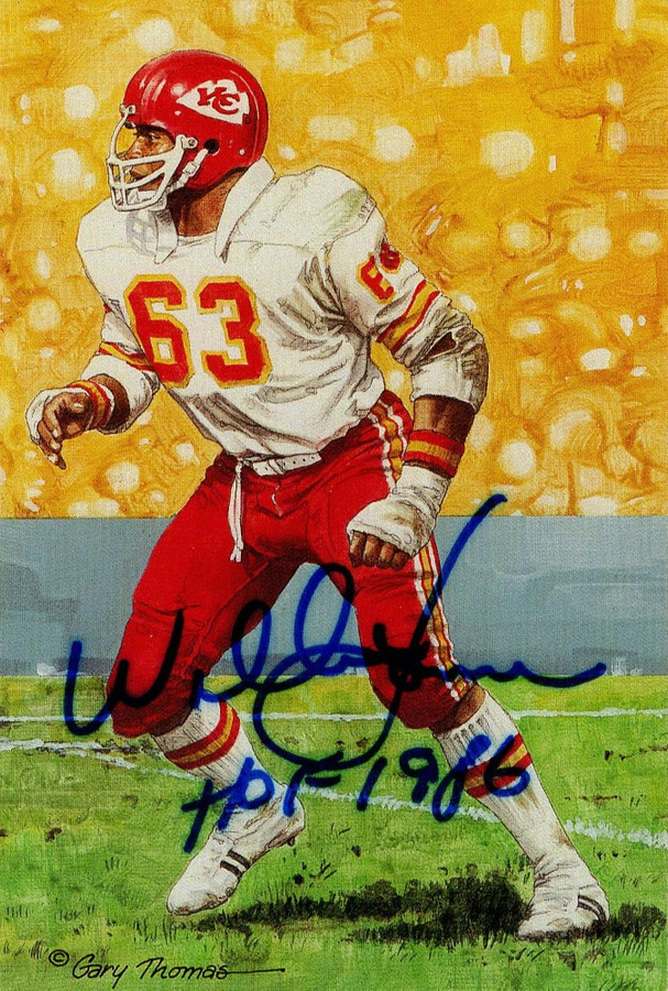 Willie Lanier Signed Autographed Postcard Goal Line Art Chiefs JSA AG39672