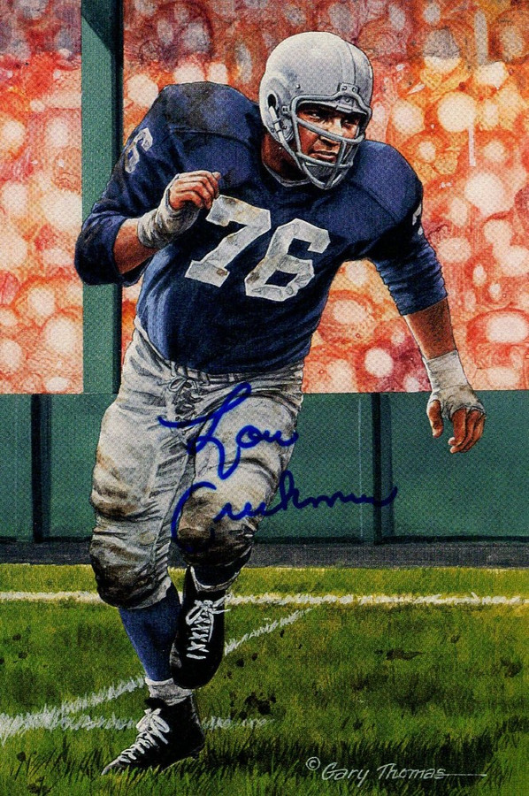 Lou Creekmur Signed Autographed Postcard Goal Line Art Detroit Lions JSA AG39666