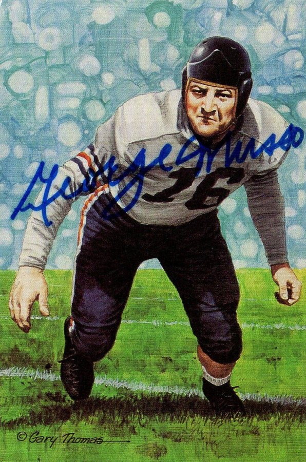 George Musso Signed Autographed Postcard Goal Line Art Chicago Bears JSA AG39659