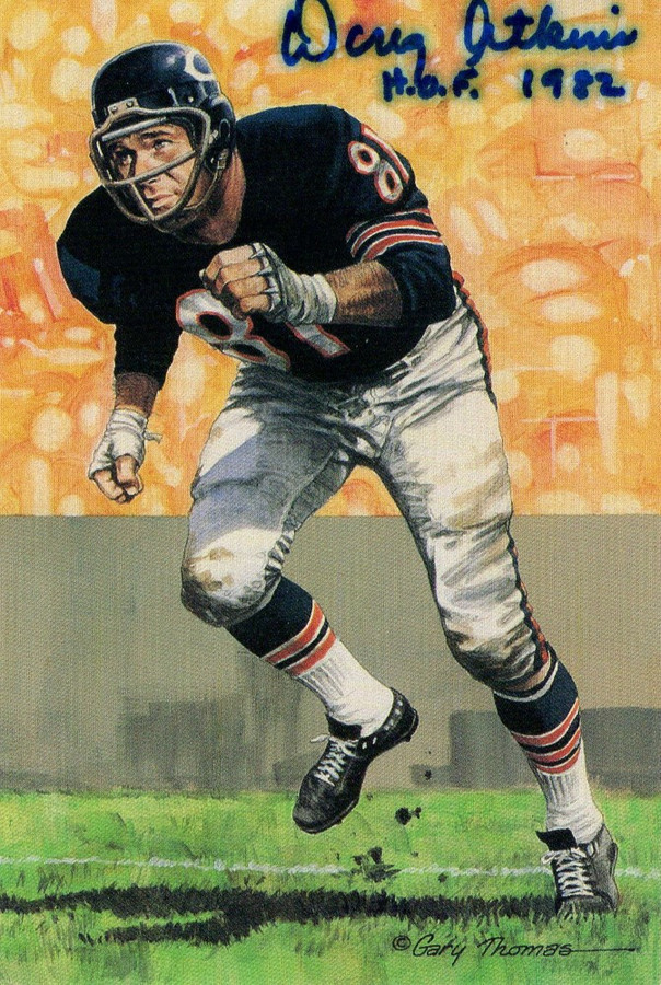 Doug Atkins Signed Autographed Postcard Goal Line Art Chicago Bears JSA  AG39656 - Cardboard Legends