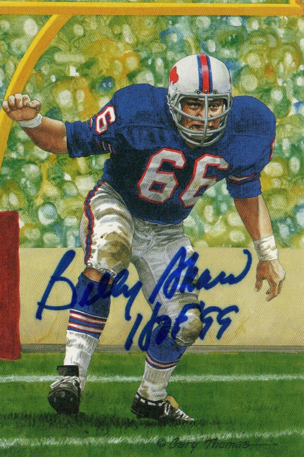 Billy Shaw Signed Autographed Postcard Goal Line Art Buffalo Bills JSA AG39641