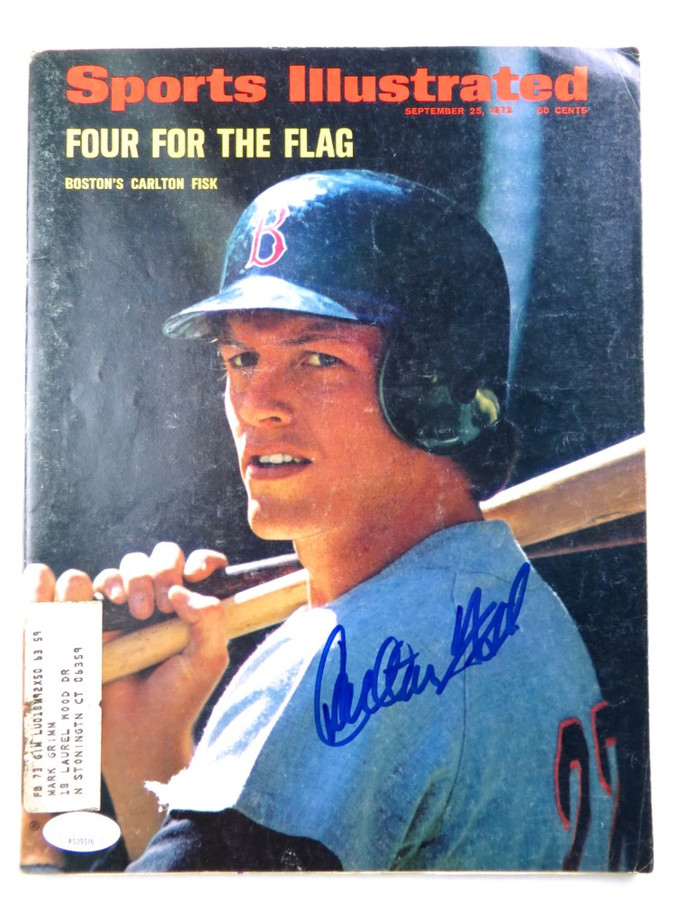 Carlton Fisk Autographed Magazine Sports Illustrated 1971 Red Sox JSA AG39576