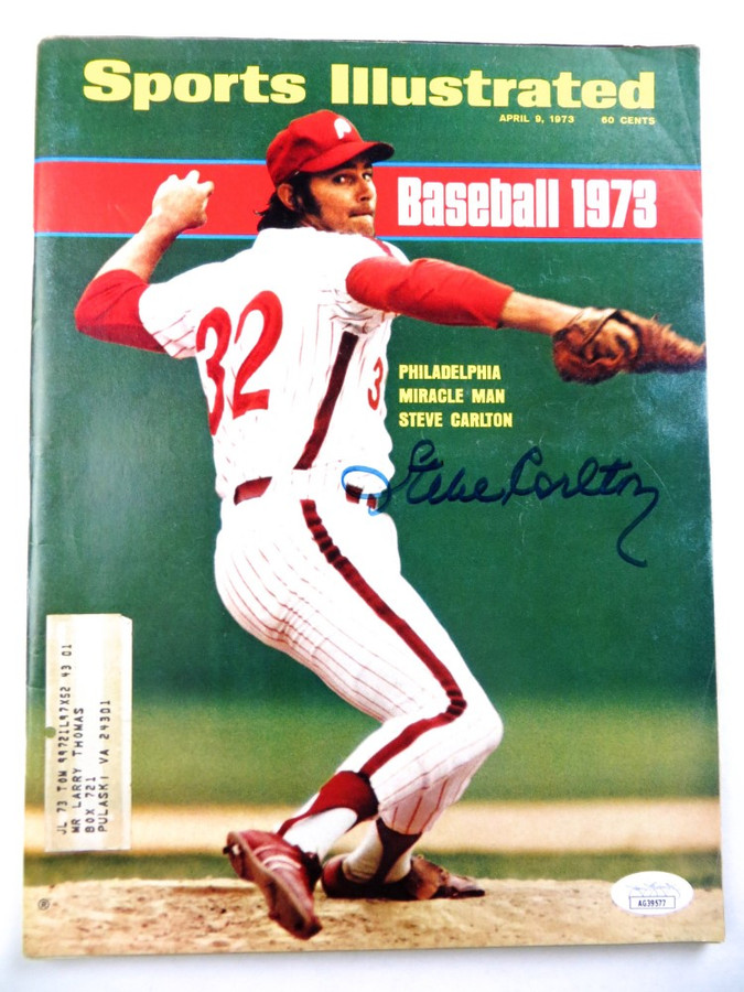 Steve Carlton Autographed Magazine Sports Illustrated 1973 Phillies JSA AG39577