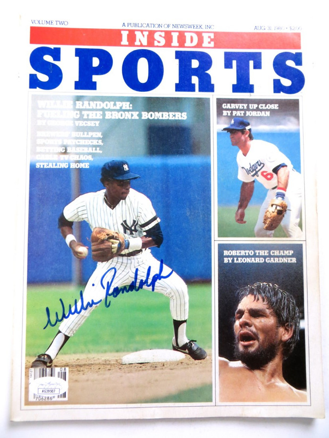 Willie Randolph Signed Autographed Magazine Inside Sports Yankees JSA AH39507