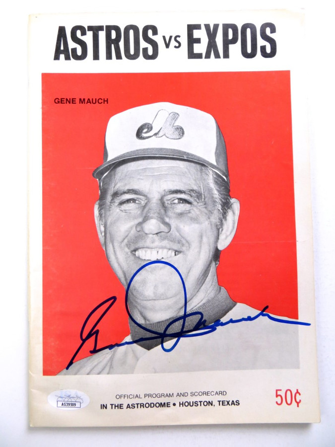 Gene Mauch Signed Autographed Game Program Montreal Expos 1973 JSA AG39509