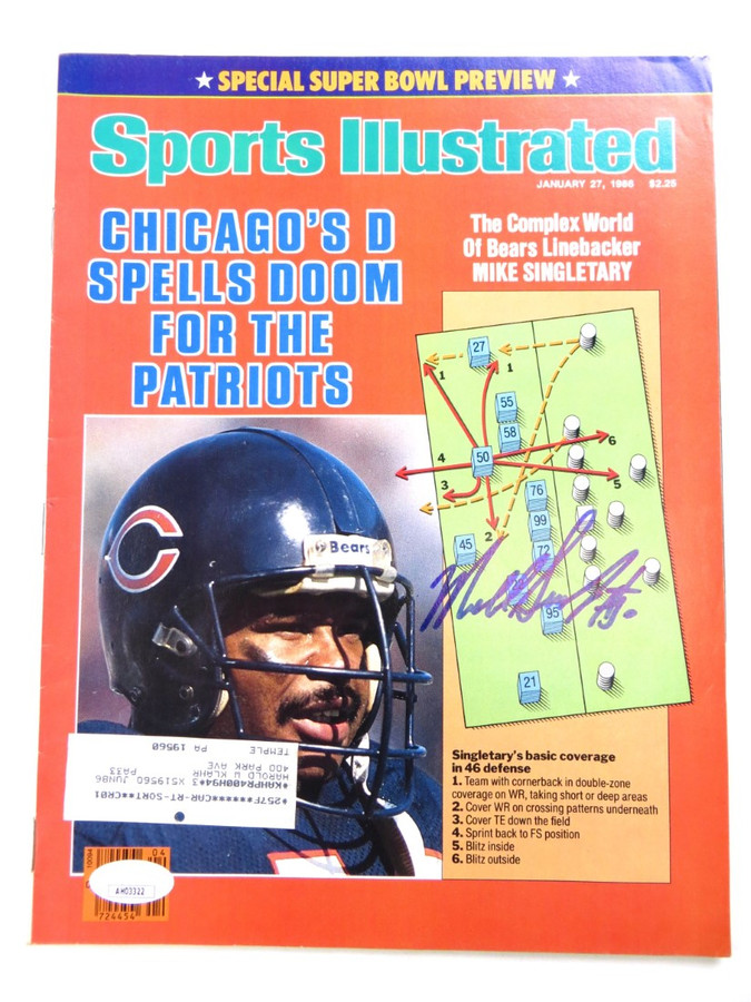 Mike Singletary Signed Autographed Magazine Sports Illustrated 1986 JSA AH03322