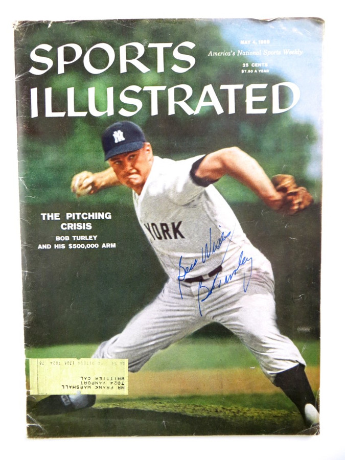 Bob Turley Signed Autographed Magazine Sports Illustrated 1958 JSA AH03290