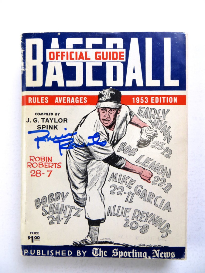 Robin Roberts Signed Autographed Book TSN Baseball Guide 1953 JSA AG71476