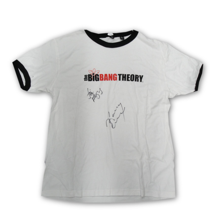 Kaley Cuoco Jim Parsons Signed Autographed Big Bang Theory T-Shirt JSA V40252