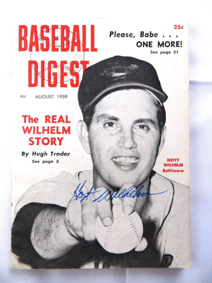 Hoyt Wilhelm Signed Autograph Magazine Baseball Digest 1959 Orioles JSA AG39591