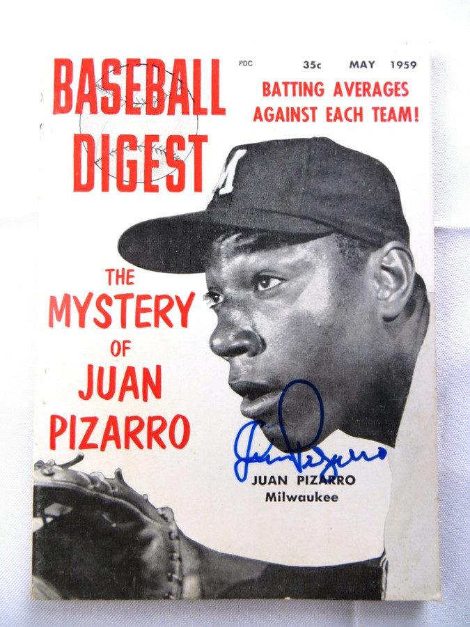 Juan Pizarro Signed Autographed Magazine Baseball Digest 1959 Braves JSA AG39600