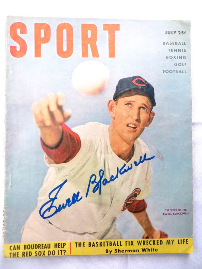 Ewell Blackwell Signed Autograph Magazine SPORT 1951 Cincinnati Reds JSA AG71972