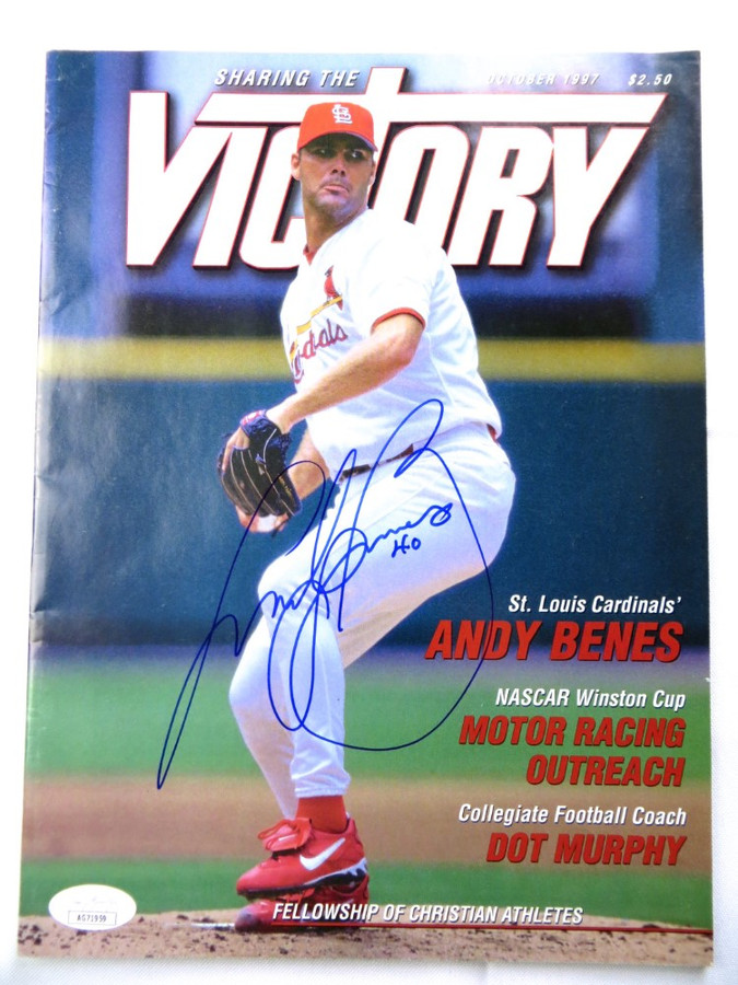 Andy Benes Signed Autographed Magazine Sharing the Victory 1997 JSA AG71959