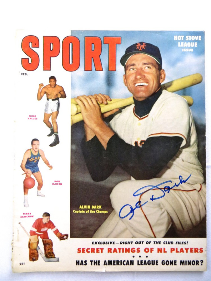 Alvin Dark Signed Autographed Magazine SPORT 1955 NY Giants JSA AG71951