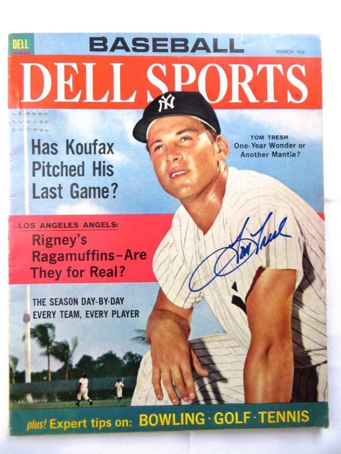 Tom Tresh Signed Autographed Magazine Dell Sports 1963 Yankees JSA AG71954