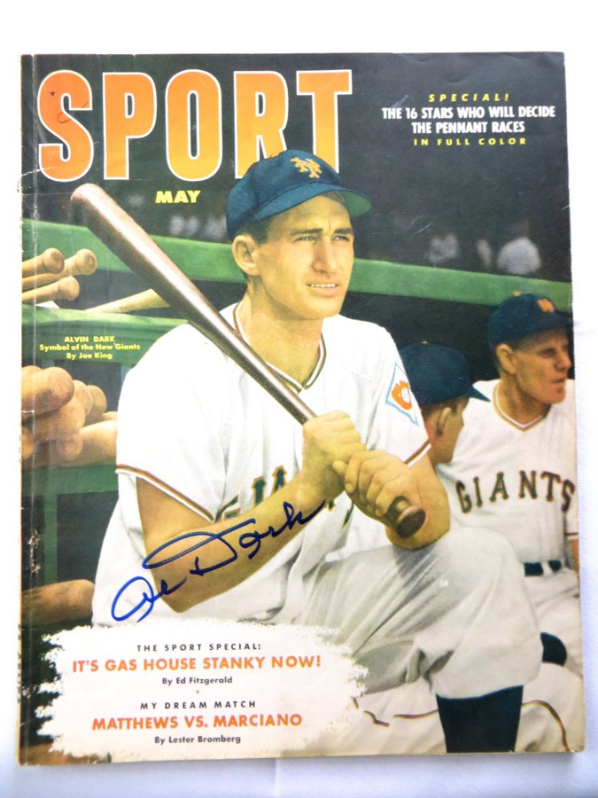 Alvin Dark Signed Autographed Magazine SPORT 1952 Giants JSA AG71950