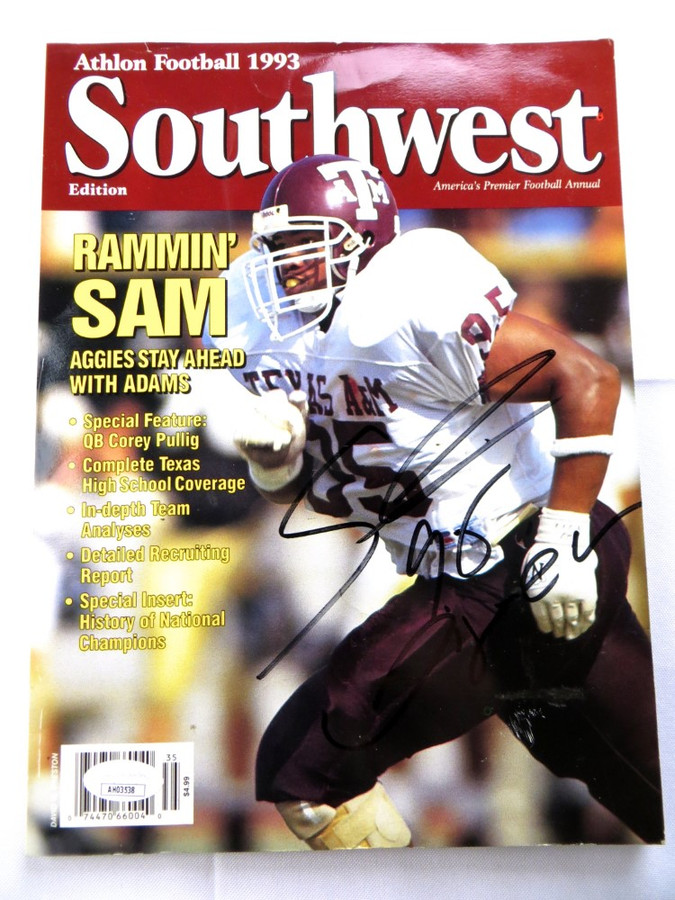 Sam Adams Signed Autographed Magazine Athlon Southwest 1993 Aggies JSA AH03538