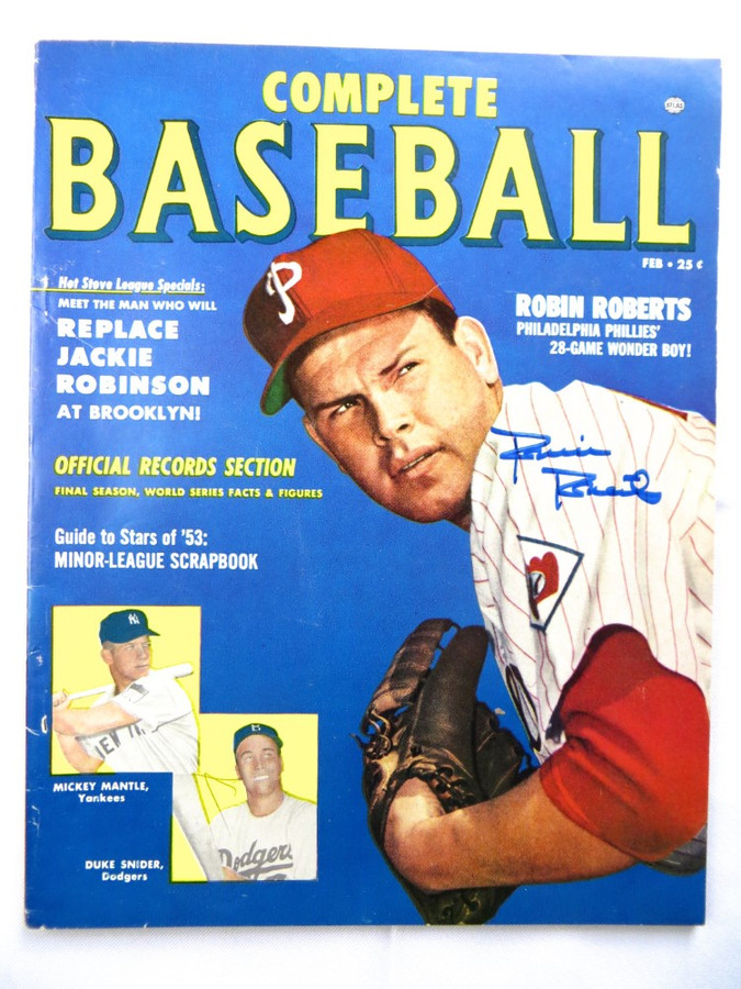 Robin Roberts Autographed Magazine Complete Baseball 1953 Phillies JSA AG39549
