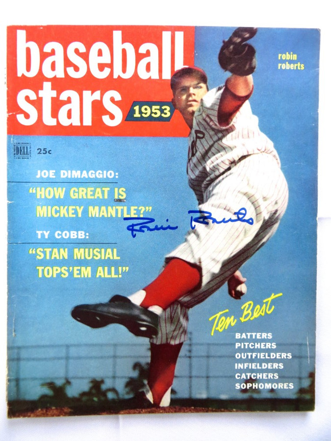 Robin Roberts Signed Autograph Magazine Baseball Stars 1953 Phillies JSA AG39548