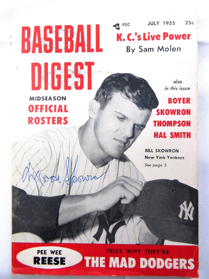 Bill Moose Skowron Signed Autographed Magazine Baseball Digest 1955 JSA AG39540