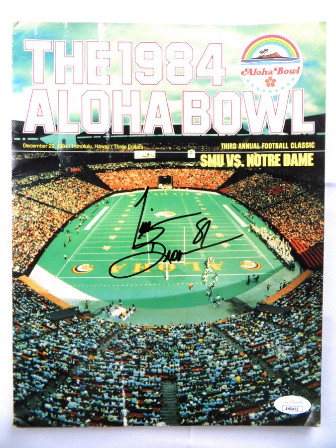 Tim Brown Signed Autographed Program 1984 Aloha Bowl Notre Dame JSA AH04472