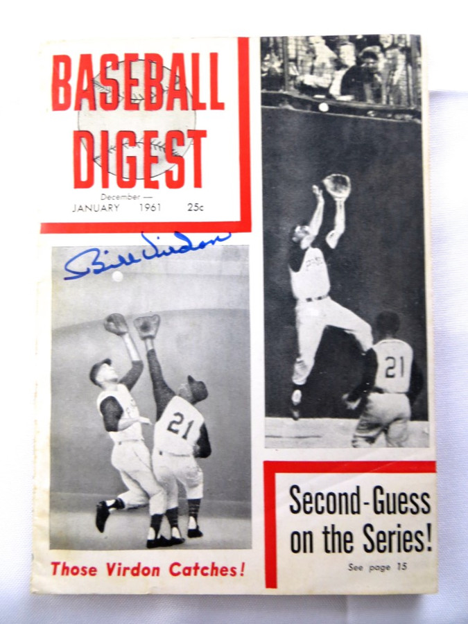 Bill Virdon Signed Autographed Magazine Baseball Digest 1961 Pirates JSA AG39529
