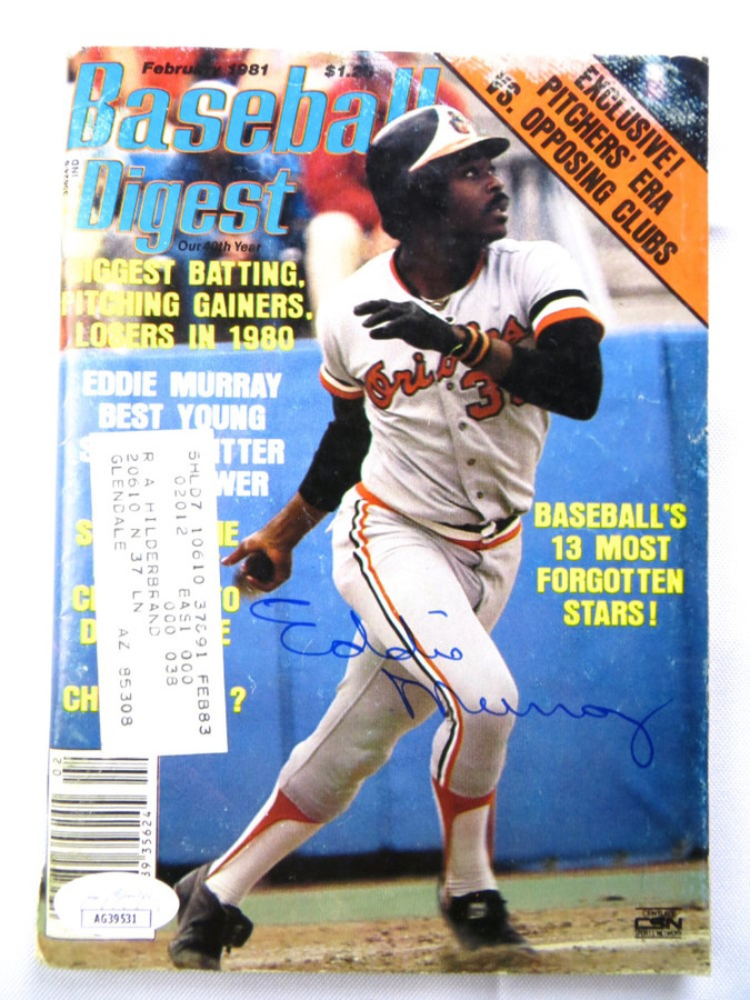 Eddie Murray Signed Autograph Magazine Baseball Digest 1981 Orioles JSA AG39531