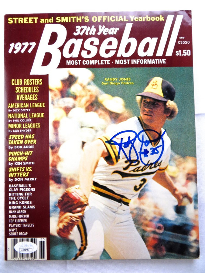 Randy Jones Signed Autographed Magazine Street & Smith 1977 Padres JSA AH04504
