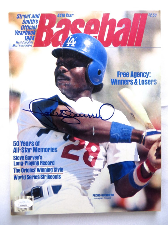 Pedro Guerrero Signed Autograph Magazine Street & Smith 1984 Dodgers JSA AH04506