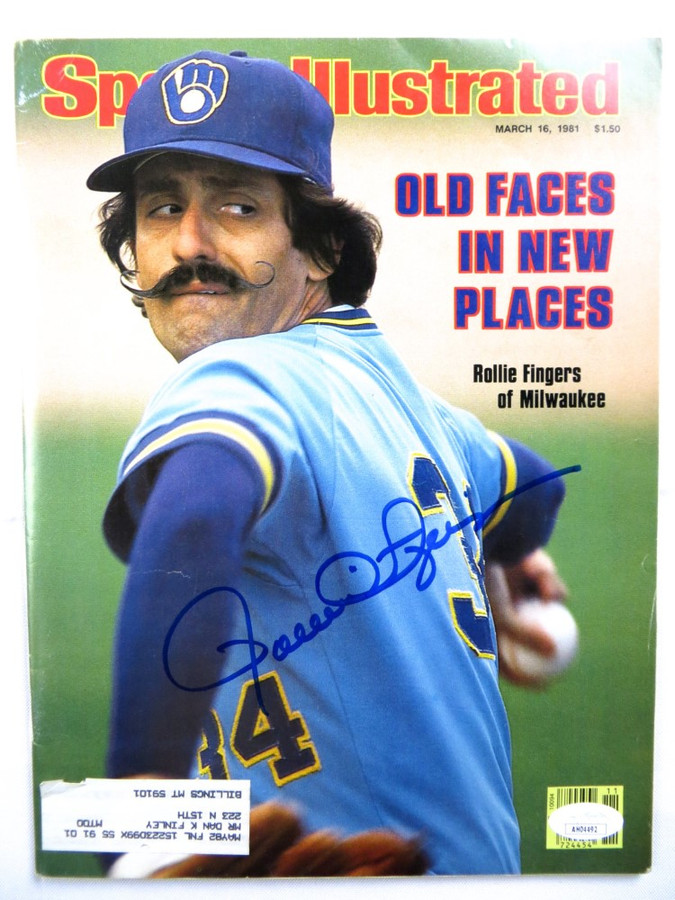 Rollie Fingers Autographed Magazine Sports Illustrated 1981 Brewers JSA AH04492