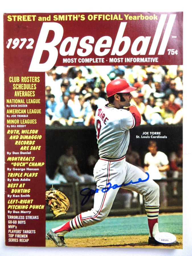 Joe Torre Signed Autographed Magazine Street & Smith 1972 Cardinals JSA AH04494