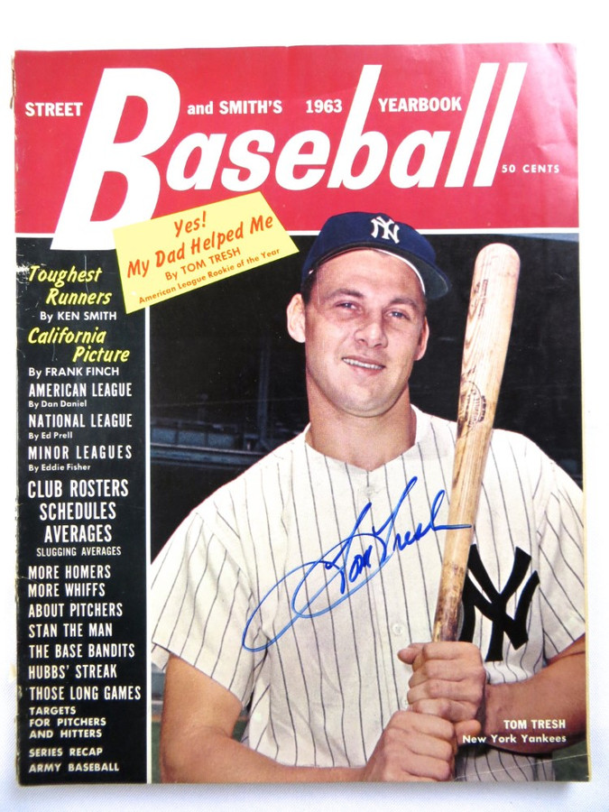 Tom Tresh Signed Autographed Magazine Street & Smith 1963 Yankees JSA AH04496