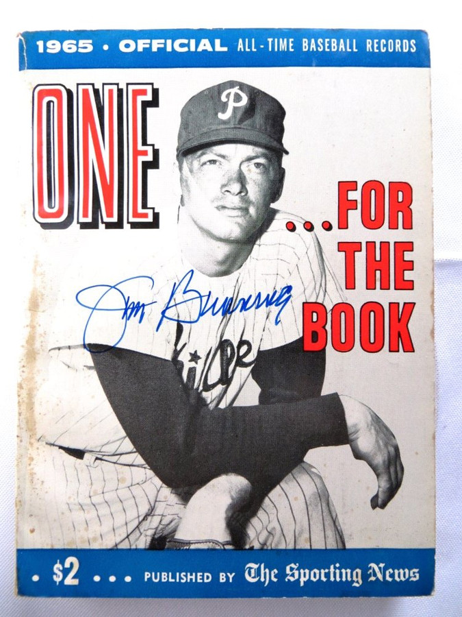 Jim Bunning Signed Autographed Book 1965 TSN Record Book Phillies JSA AG72000