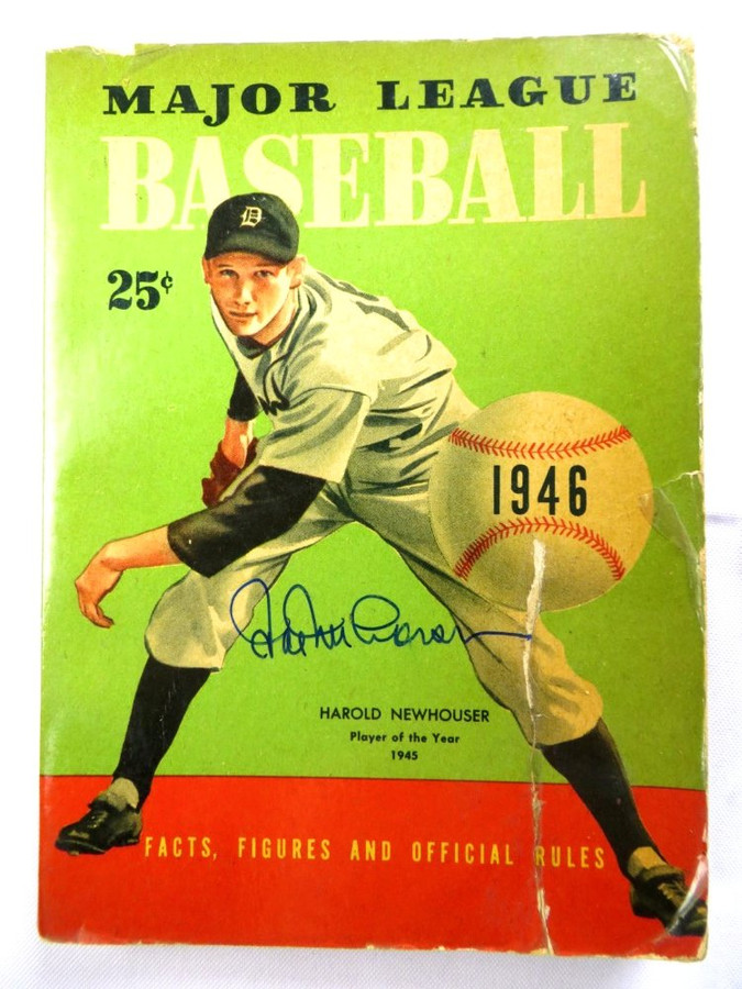 Harold Newhouser Signed Autograph Book Official Rulebook 1946 Tigers JSA AG39523