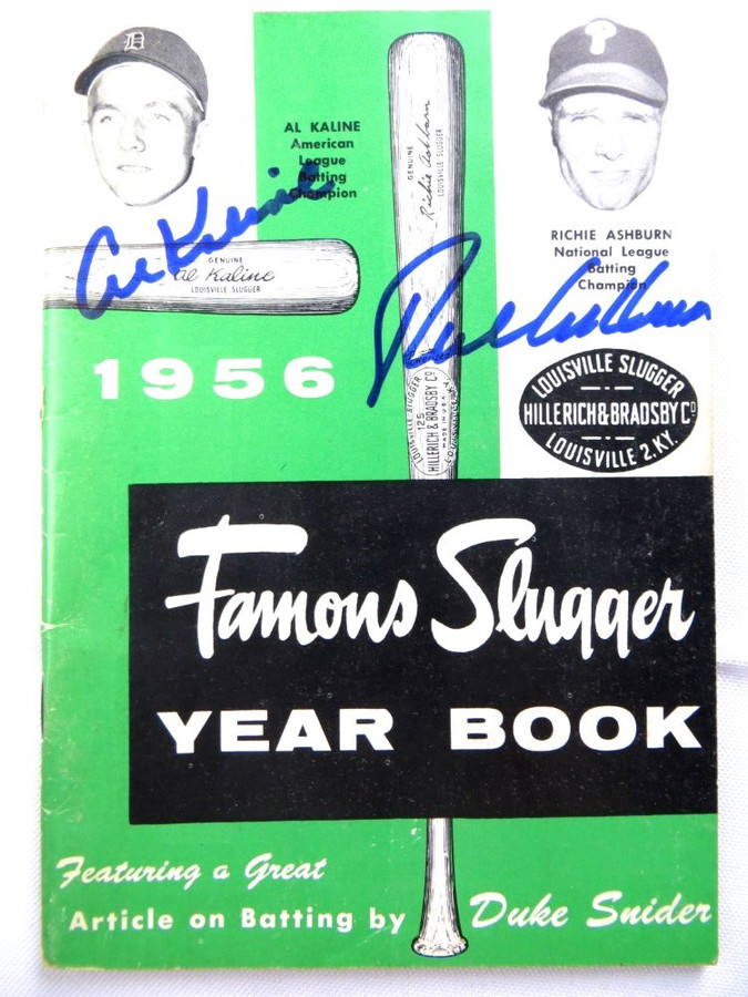 Al Kaline Richie Ashburn Autographed Magazine Famous Sluggers 1956 JSA AG39547