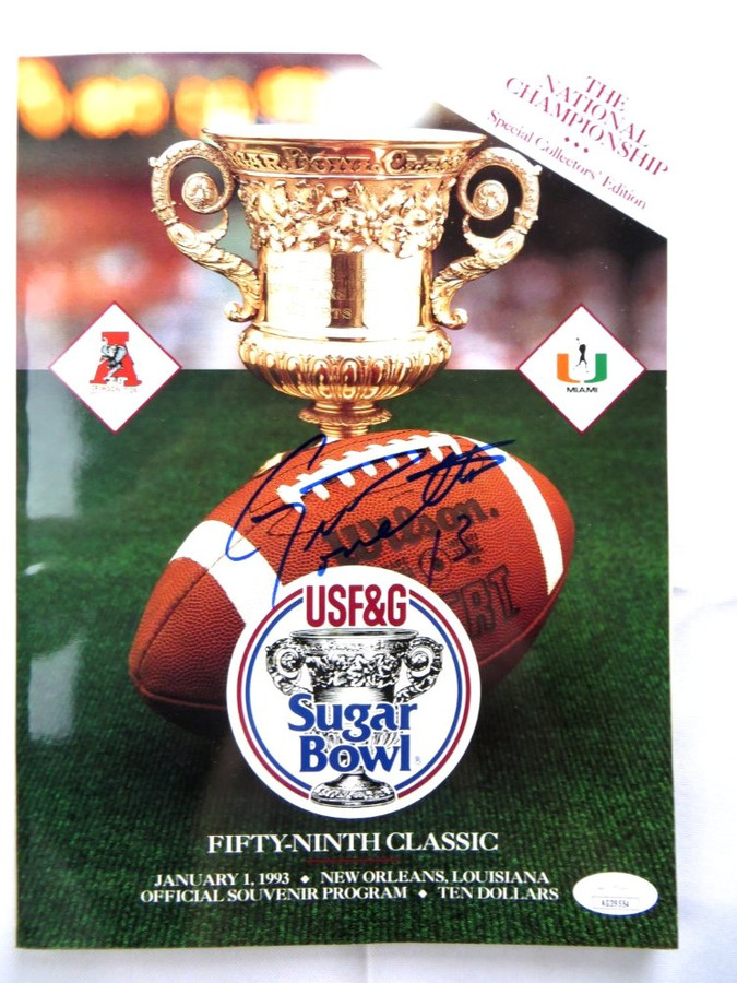 Gino Torretta Signed Autographed Program 1993 Sugar Bowl Miami JSA AG39554