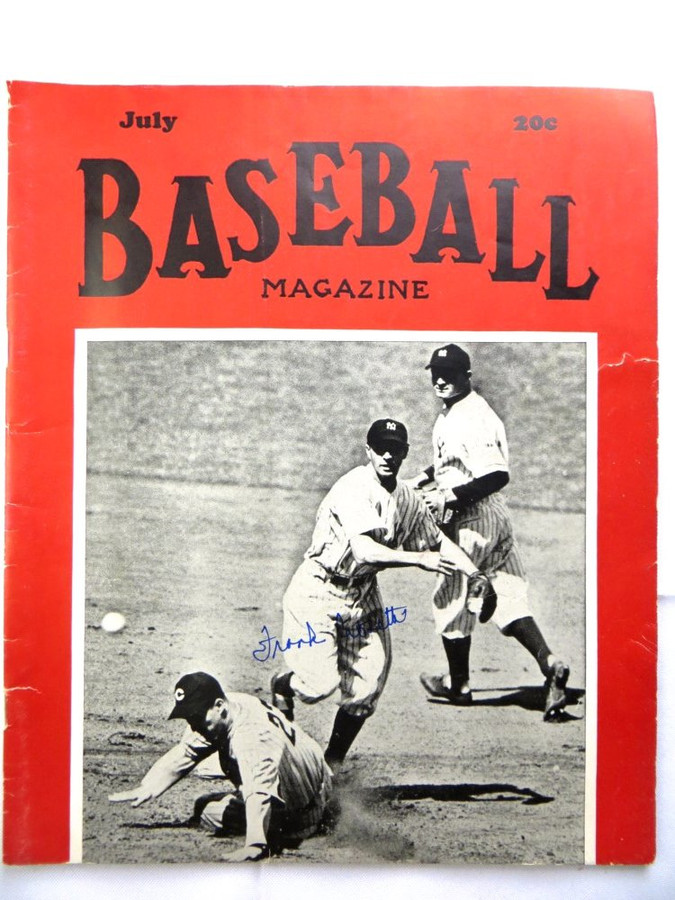 Frank Crosetti Autographed Baseball Magazine 1938 New York Yankees JSA AG71993