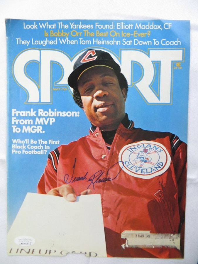 Frank Robinson Signed Autographed Magazine Cover SPORT 1975 Indians JSA AG39520