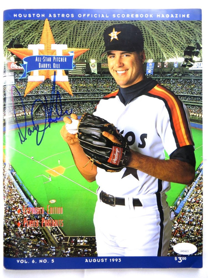 Darryl Kyle Signed Autographed Program 1993 Houston Astros JSA AH04605