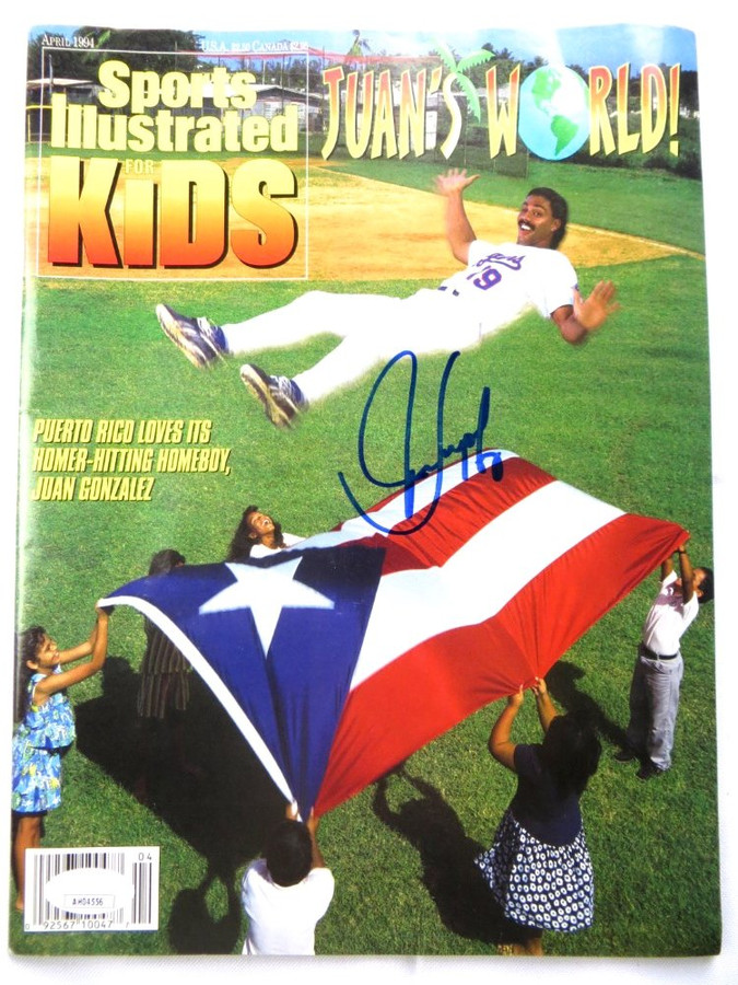 Juan Gonzalez Signed Autographed Magazine SI for Kids 1994 Rangers JSA AH04556