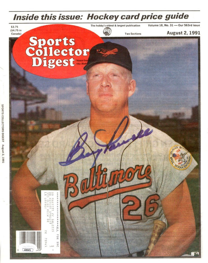 Boog Powell Signed Autograph Newspaper Cover Collector's Digest 1991 JSA AH03472