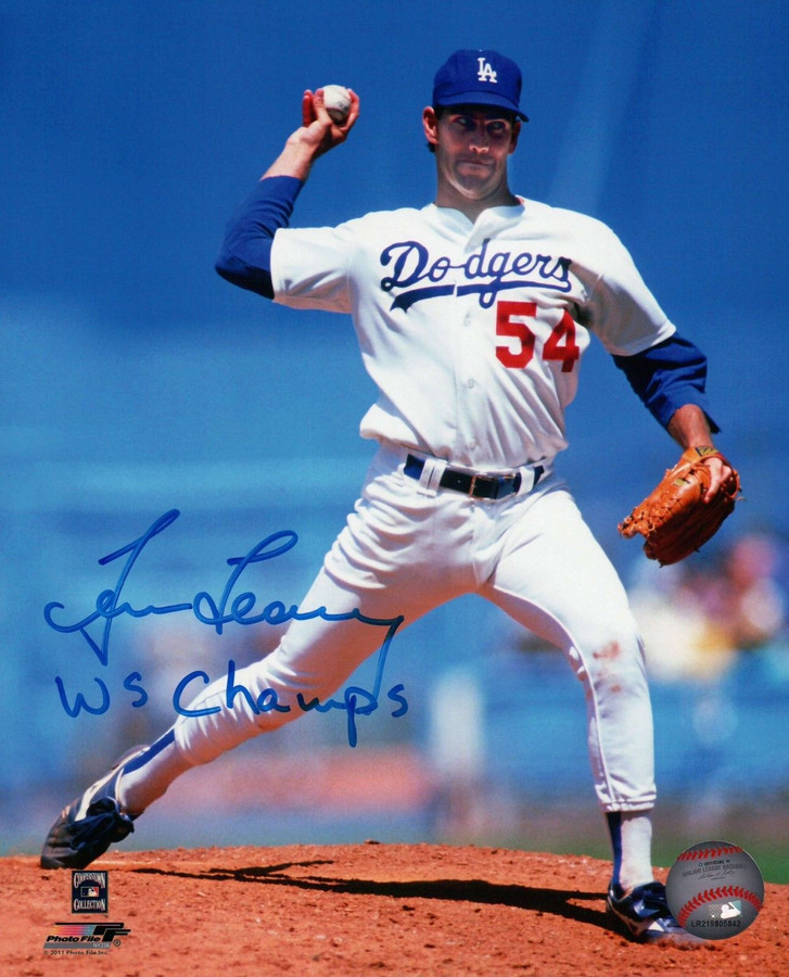 Tim Leary Signed 8X10 Photo "WS Champs" Autograph LA Dodgers Pitching Auto w/COA