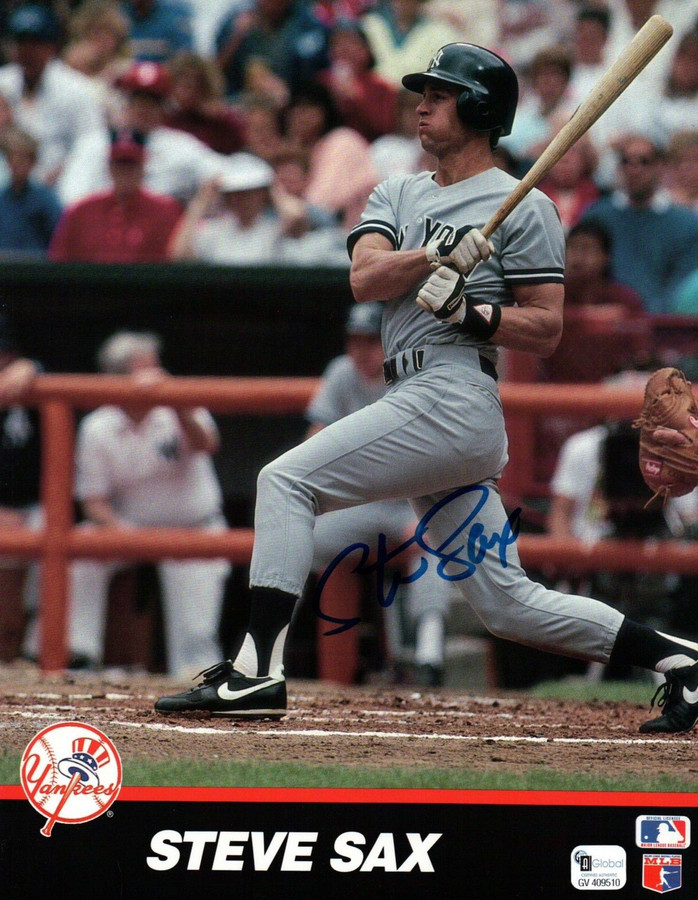 Steve Sax Signed 8X10 Photo Autograph New York Yankees Team Card Auto GAI COA
