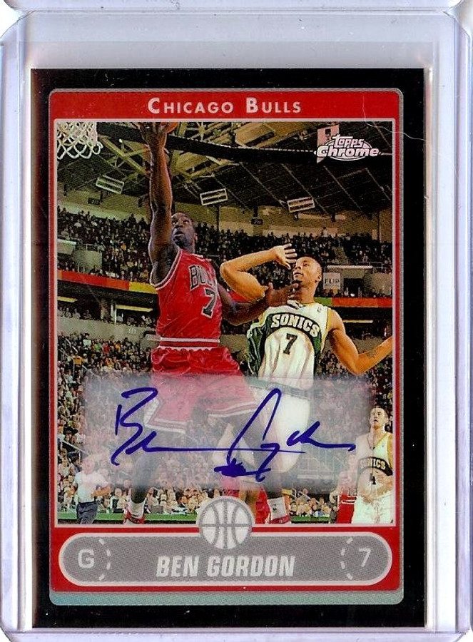 Ben Gordon 2006-07 Topps Chrome Black Refractor Auto Autograph Bulls #14