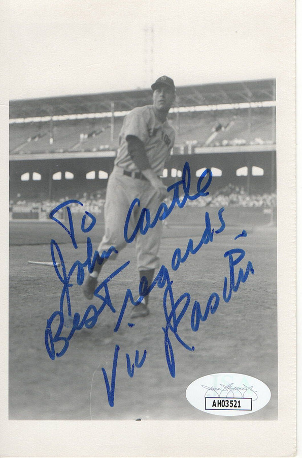 Vic Raschi Signed Autographed Postcard Photo New York Yankees JSA AH03521