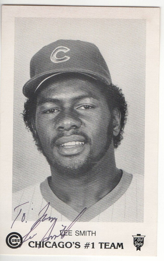 Lee Smith Signed Autographed Small Photo Chicago Cubs JSA AD30687