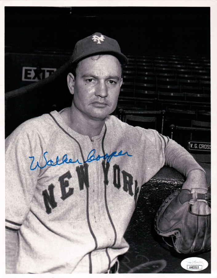 Walker Cooper Signed Autographed 8X10 Photo Vintage New York Giants JSA AH03515