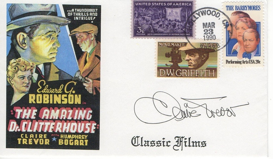 Claire Trevor Autographed First Day Cover Amazing Dr. Clitterhouse JSA AF30990