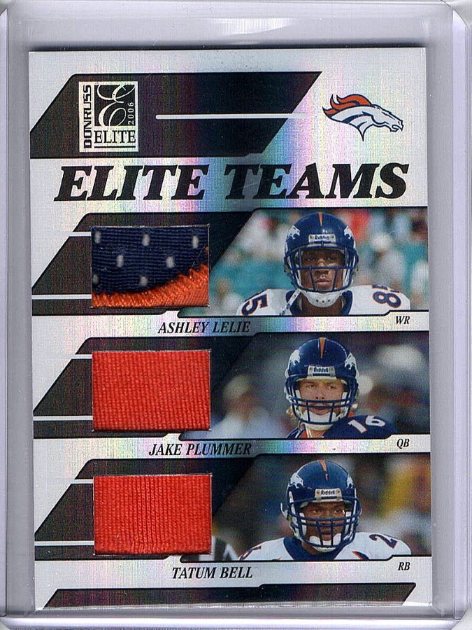 Ashley Lelie Jake Plummer Bell 2006 Elite Teams Triple Patch Broncos #7 03/25